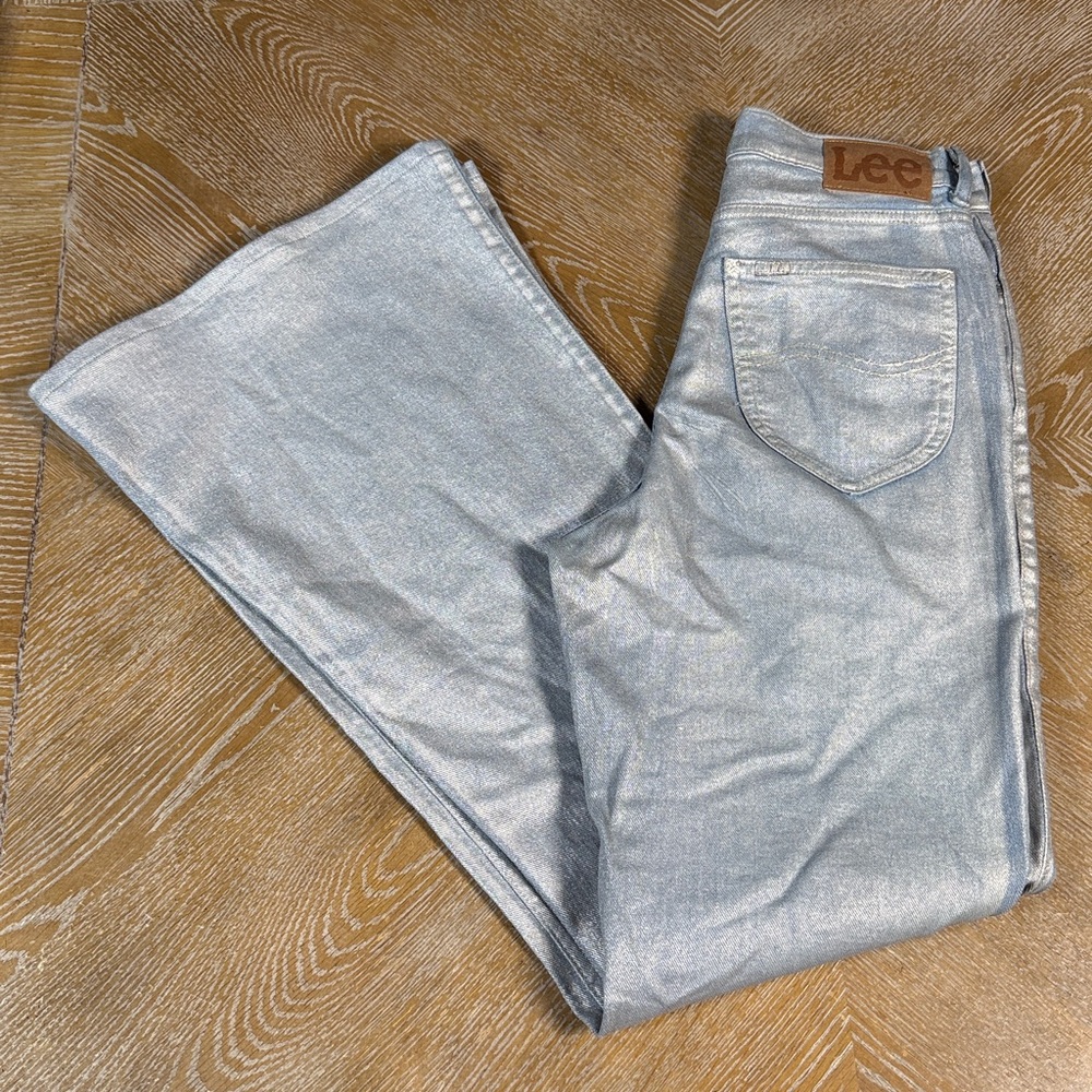 LEE High-Rise Metallic Flare Jeans 28 - Picture 13 of 15